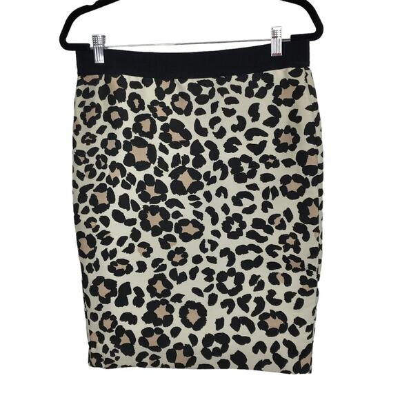 Ann Taylor NWT Stretch Pencil Skirt Leopard Animal Print Size 8 - Picture 1 of 5